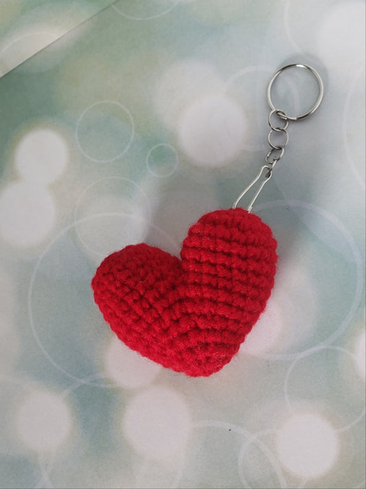 "Scarlet Red" Heart Keychain